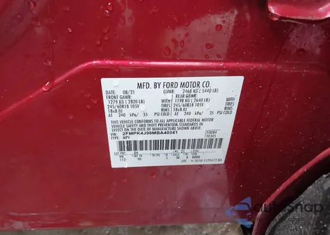 2021 Ford Edge Sel z USA, uszkodzony, nr VIN 2FMPK4J98MBA40341